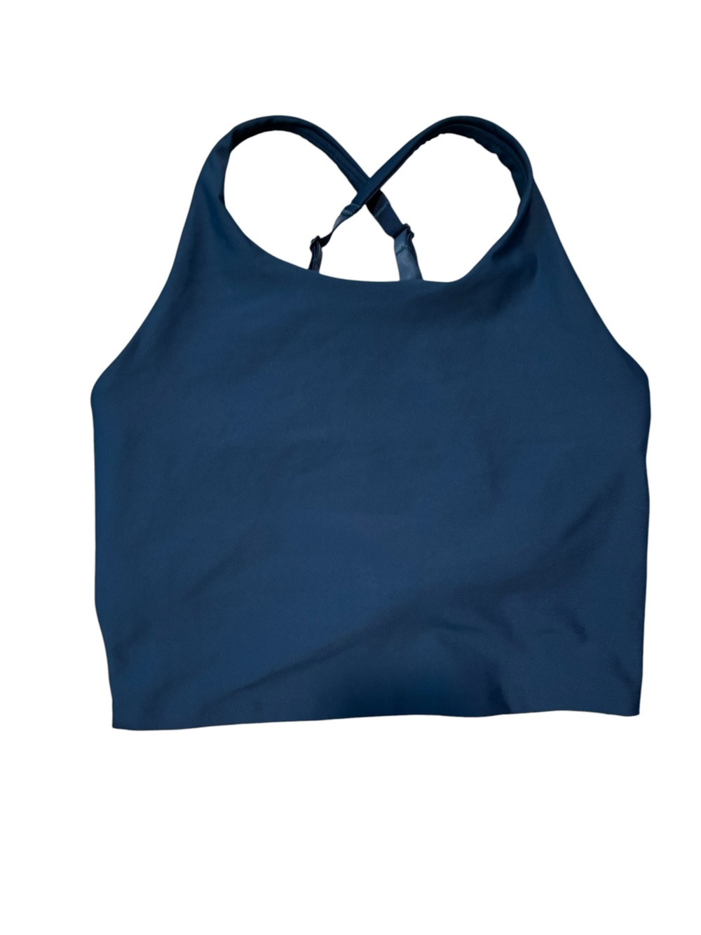 Old Navy Active Powersoft Blue Longline Sports Bra Crossback Bralette Top medium